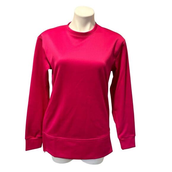 adidas Tops - Adidas Training Sweatshirt XS Pink AeroReady Side Zippers Crew Neck Recycled